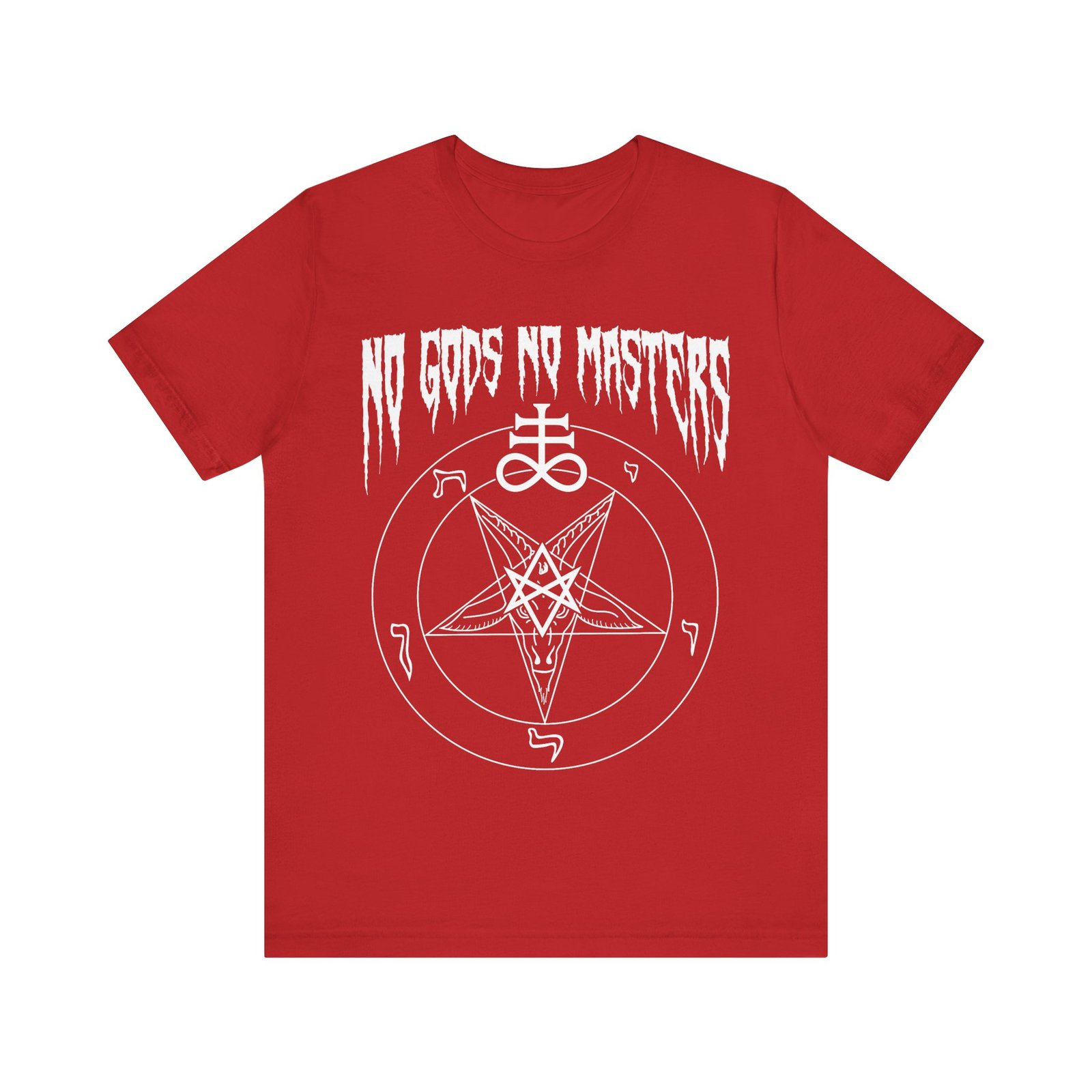 No Gods No Masters Satanic Baphomet Devil T-Shirt - Image 4