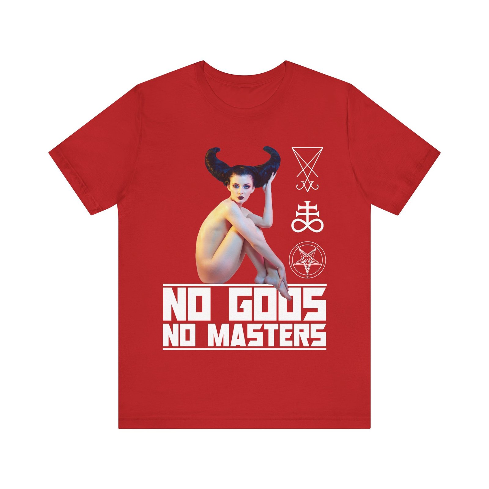 Sexy Devil Girl No Gods No Masters T-Shirt - Image 2