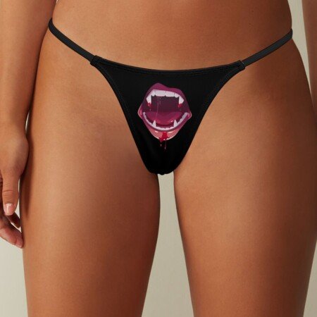 Vampire Lips Thong Panties