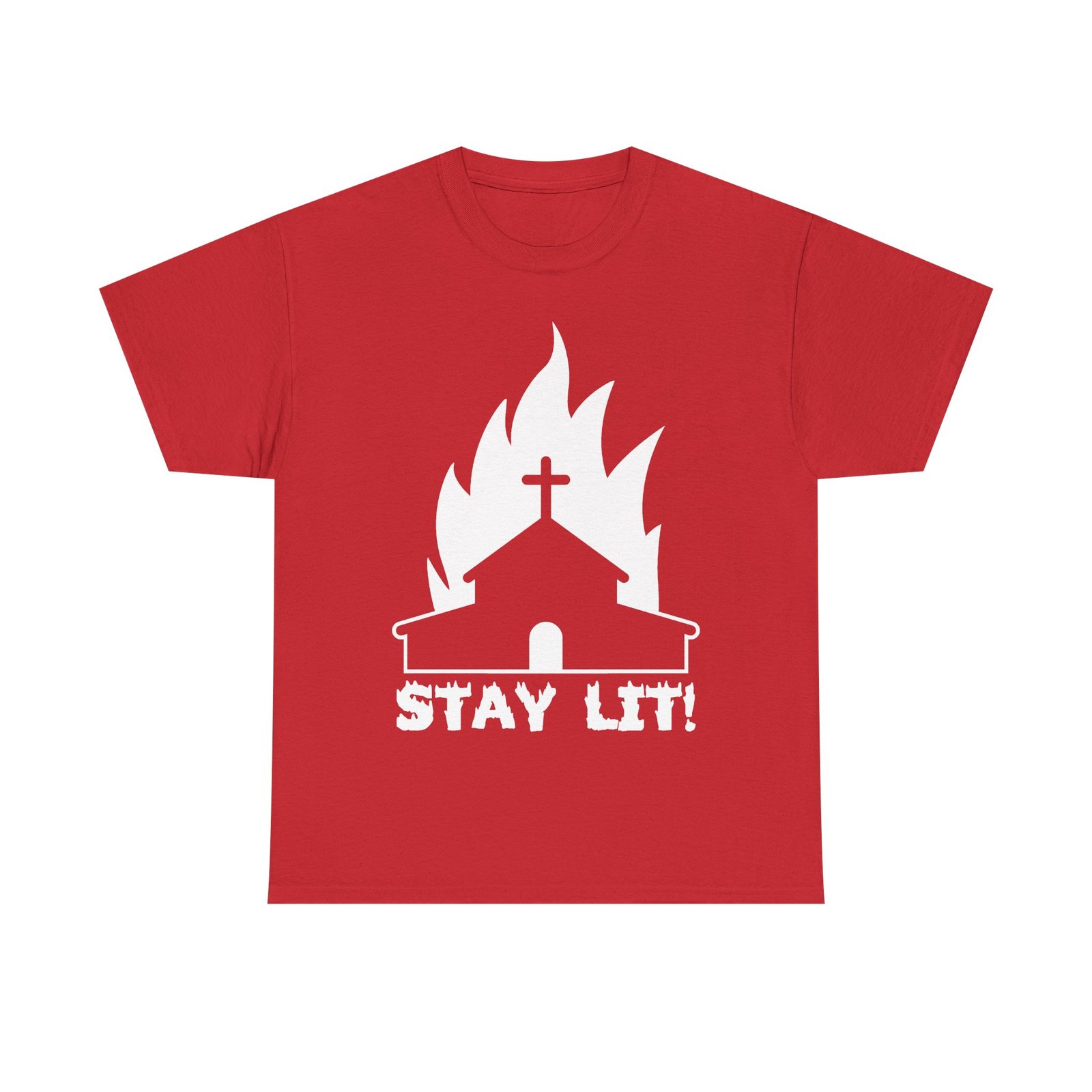 Burning Church Stay Lit T-Shirt - Image 2