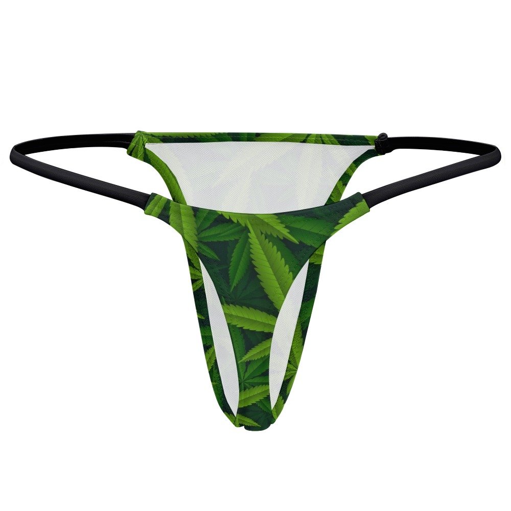 Realistic Green Cannabis Leaf Thong Panties - Image 5