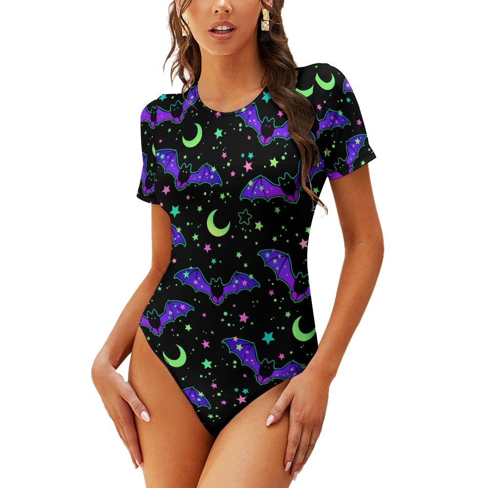 Halloween Bat Moon Stars Bodysuit - Image 3