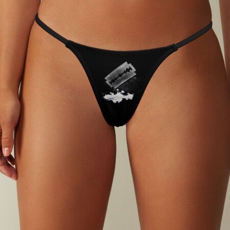 Razor Blade and Coke Thong Panties