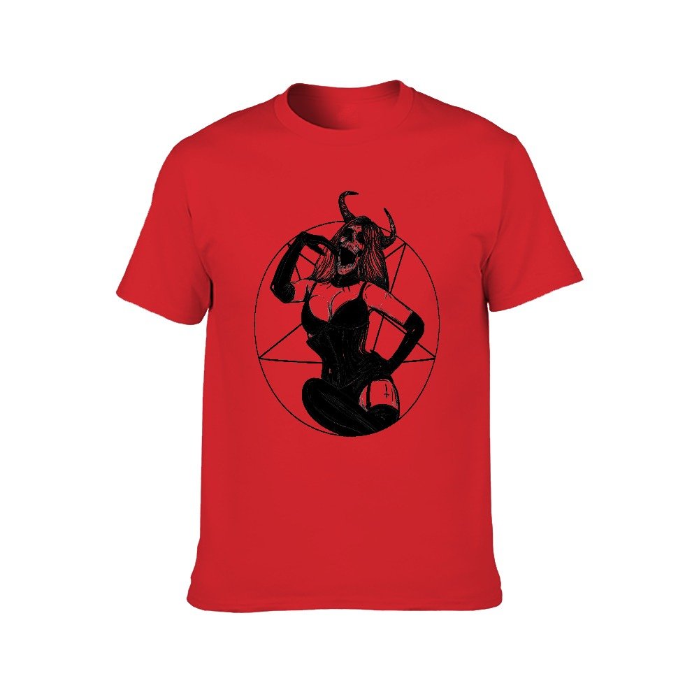 Red Devil Girl Pentagram T-Shirt