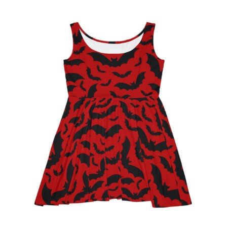 Crimson Bats Skater Dress