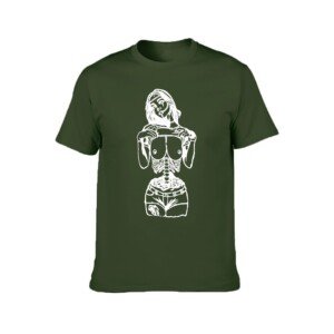 Green Zombie Girl Exposed Intestines T-Shirt - Gothic Horror Undead Zombie Unisex Softstyle Tee