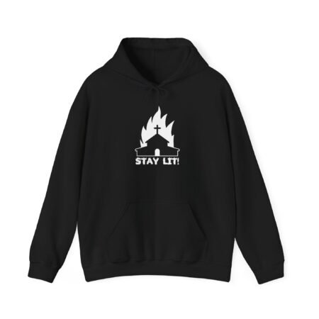 Stay Lit Burning Church Black Hoodie