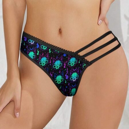 Neon Cat Skull Erotic Panties
